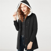 佐丹奴外套女装厚实加绒连帽长款棉衣30378706