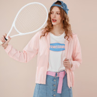 佐丹奴女防风衣 女装连帽轻薄款皮肤风衣 女休闲运动外套05379007