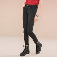 佐丹奴女弹力九分裤 女中腰黑色9分裤 女修身显瘦休闲裤 05429240