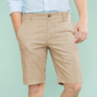 佐丹奴麻棉短裤 男装亚麻休闲五分裤 春夏中低腰休闲短裤01109339