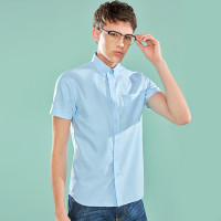 佐丹奴免烫衬衫 男装纯棉牛津纺衬衣 男士不易皱短袖衬衫01049482