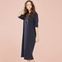 佐丹奴裙子女 2019年新款女装抽绳连帽连衣裙 纯棉卫衣裙05469493