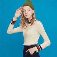 佐丹奴针织衫女装撞色圆领套头针织衫96359682