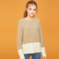 佐丹奴针织衫女装厚实拼色扭花套头针织衫05359864