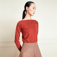 佐丹奴针织衫女装一字领纯色套头针织衫05359681