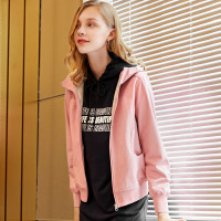 佐丹奴风衣女短款小个子女装纯色拉链连帽衫外套13379819