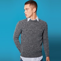佐丹奴男生毛衣套头罗纹粗棒针织高领上装男01059885