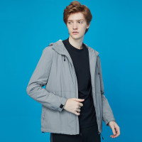 佐丹奴男加绒尼龙外套秋冬摇粒绒撞色明线装饰连帽夹克衫01079742