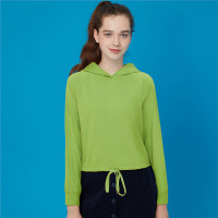 佐丹奴牛油果绿卫衣女连帽衫女装宽松韩版纯色套头衫外套91329605