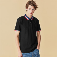 佐丹奴男polo衫短袖新款男装撞色领珠地布polo衫男13010208