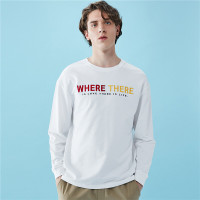 佐丹奴男T恤衫新款男装刺绣落肩袖宽松圆领长袖T恤01020783