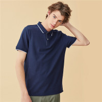 佐丹奴男Polo衫新款男装红白蓝撞色珠地布polo短袖01010392