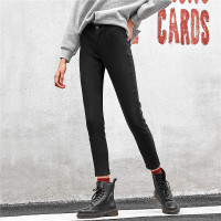 佐丹奴休闲裤女春季单穿加绒弹力棉修身黑色打底裤铅笔裤05419720