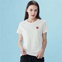 佐丹奴女小刺绣T恤新款女装上衣圆领t恤衫女生短袖13320201