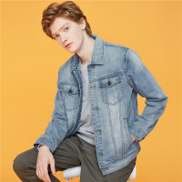 佐丹奴男女同款牛仔夹克明线装饰牛仔服情侣工装外套01079728