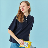 佐丹奴女polo衫新款女装宽松弹力棉短袖POLO衫05310382