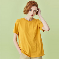佐丹奴女t恤衫新款女装纯棉衫姜糖黄女宽松T恤短袖05320368