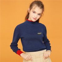 佐丹奴女士针织衫女装拼色贴布套头衫毛衣女05359614