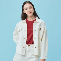 佐丹奴女牛仔外套女装工装白色牛仔衫05370729
