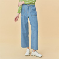 佐丹奴高腰牛仔工装裤女裤大贴袋牛仔女宽松阔腿裤05420357