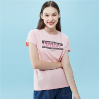 佐丹奴T恤衫女装新款上衣女字母印花纯棉圆领t恤衫女短袖13390205