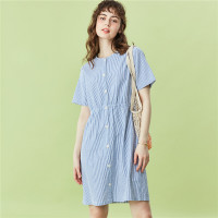 佐丹奴新款裙子休闲女装夏季可爱女生泡泡纱连衣裙13460208