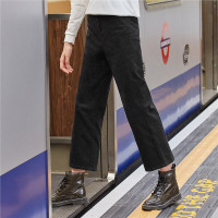 佐丹奴高腰直筒裤宽松女装弹力棉松紧腰休闲九分裤子05429722