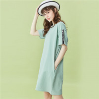 佐丹奴裙子女装新款圆领肩织带休闲舒适卫衣连衣裙05460137