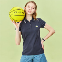 佐丹奴Polo衫女装新款英文勋章上衣修身弹力棉短袖POLO衫05310390