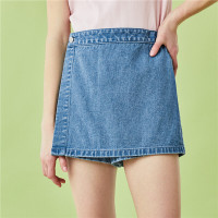 佐丹奴裙裤女装半松紧腰牛仔短裤女生纯棉牛仔裙裤05400324