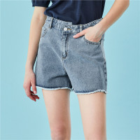 佐丹奴短裤女装夏季高腰女裤纯棉不对称设计牛仔裤女短款05400348