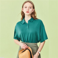 佐丹奴女polo衫新款翻领夏季上衣宽松莫代尔POLO衫05310386