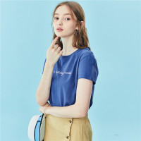 佐丹奴T恤衫女装新款上衣女前幅印花设计短袖女t恤05320380