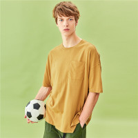 佐丹奴T恤衫男装休闲上衣宽松落肩工装口袋圆领男生t恤衫01020396