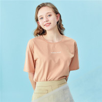 佐丹奴T恤女装英文字母图案印花上衣纯棉宽松短袖女生t恤05390382