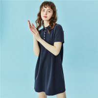 佐丹奴裙子女装2020年新款女生弹力棉宽松休闲POLO连衣裙05460481