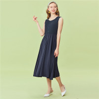 佐丹奴裙子新款女装莫代尔棉拼华夫格纹背心连衣裙05460498