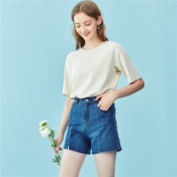 佐丹奴牛仔短裤女装新款女裤子A型复古洗水牛仔裤女短款13400207