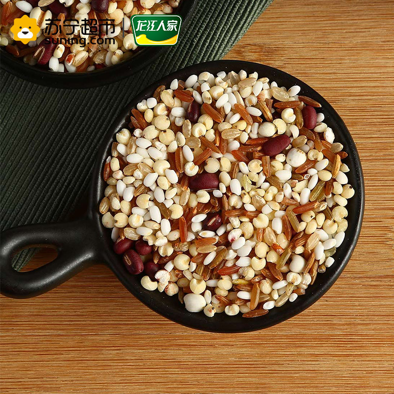 【苏宁超市】龙江人家 五谷杂粮 红豆薏仁粥米1kg (高粱米 江米 红大米 红小豆 糙米 薏仁 大米伴侣 粗粮粥米)