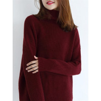 绒运利达羊绒衫高领毛衣女慵懒风韩版宽松休闲大码加厚外穿羊毛衫