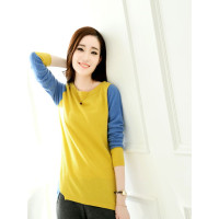 绒运利达羊毛衫双色女式圆领打底衫宽松毛衣