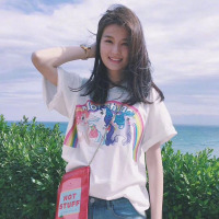 绒运利达彩虹小马T恤 男女情侣款宽松短袖2018春夏新