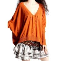 绒运利达秋冬新款蝙蝠袖毛衣女长袖针织衫套头打底衫宽松外套披肩YZX-38