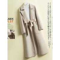 双面羊绒大衣女厚中长款韩版系带100%纯羊毛修身呢子外套2018新款