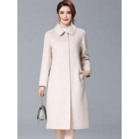 2018秋冬新品双面绒大衣 中长款韩版高端大气零羊绒羊毛呢外套女
