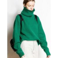 绒运利达女慵懒风加厚高领毛衣针织衫蝙蝠袖短款元宝针盆领宽松