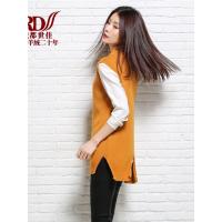 绒运利达春秋新品女开叉韩版套头毛针织衫马甲背心无袖套BF1204/00500