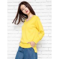 绒运利达毛衣v领开叉秋冬短款大码羊绒衫前短后长羊绒衫外搭BF1237/00400