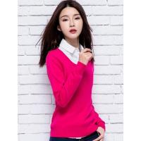 绒运利达秋冬女式羊绒衫纯色低圆领修身款套头BF1238/00350