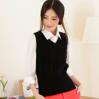 绒运利达清仓2018新品春秋v领貂毛衫马甲女BF5012/00600